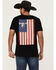 Image #1 - RANK 45® Men's Carter American Flag Short Sleeve Graphic T-Shirt, Black, hi-res