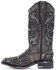 Corral Women's Inlay Western Boots - Square Toe, Black, hi-res