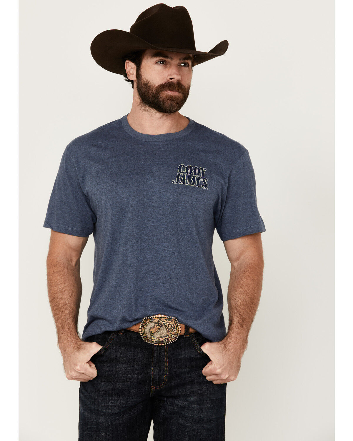Image #1 - Cody James Men's Lucky Horseshoe Short Sleeve Graphic T-Shirt, Navy, hi-res