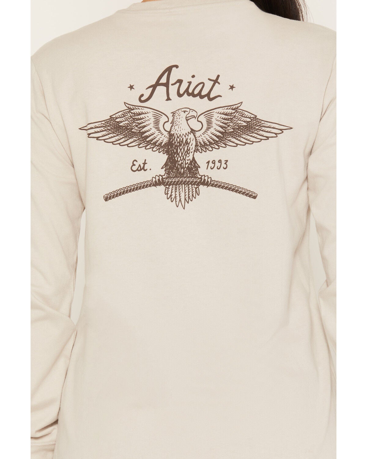 Image #4 - Ariat Women's Rebar Cotton Strong Flying Eagle Long Sleeve Work T-Shirt, Grey, hi-res