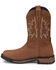 Tony Lama Men's Boom Saddle Cowhide Pull On Soft Western Work Boots - Round Toe , Tan, hi-res