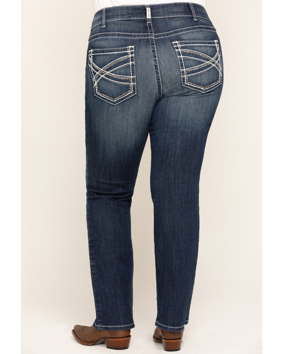Image #1 - Ariat Women's Mid Rise Bootcut Real Riding Jeans - Plus, Blue, hi-res