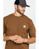 Carhartt Men's Loose Fit Heavyweight Logo Pocket Work T-Shirt, Brown, hi-res