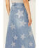 Image #4 - Vibrant Denim Women's Rhinestone Star Medium Wash Mid Length Denim Skirt , Medium Wash, hi-res