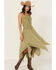 Image #1 - Scully Women's Sleeveless Hanky Hem Jacquard Midi Dress, Olive, hi-res