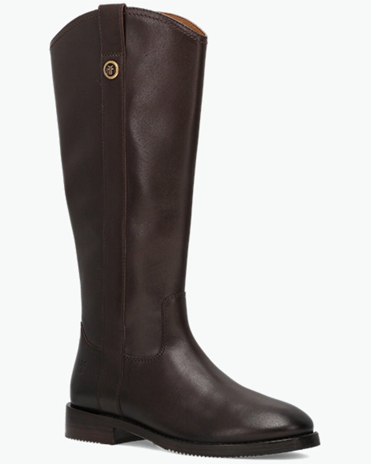 Frye Women's Melissa Button Tall Inside Zip Fashion Boots - Round Toe, Dark Brown, hi-res