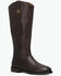 Image #1 - Frye Women's Melissa Button Tall Inside Zip Fashion Boots - Round Toe, Dark Brown, hi-res