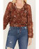 Idyllwind Women's McCoy Meshed Lace-Up Top, Brown, hi-res
