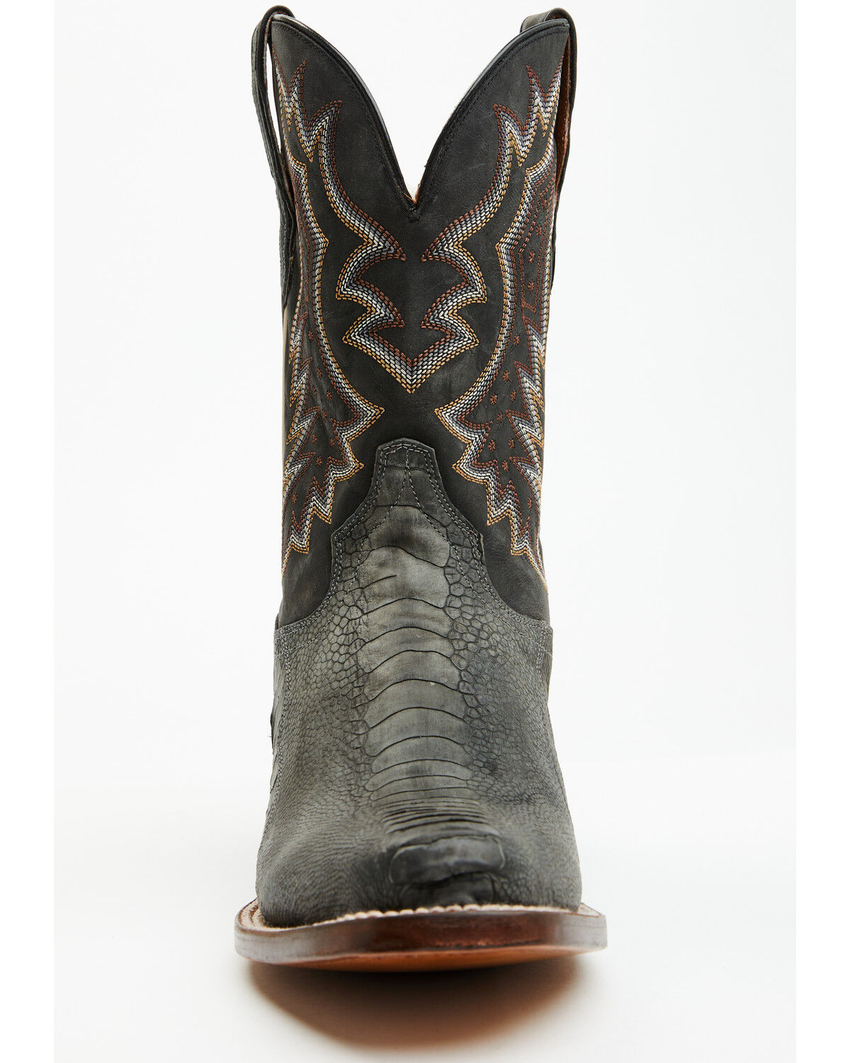 Image #4 - Dan Post Men's 11" Exotic Ostrich Leg Western Boots - Square Toe, Grey, hi-res