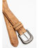 Cody James Men's Embroidered Leather Western Belt, Lt Brown, hi-res