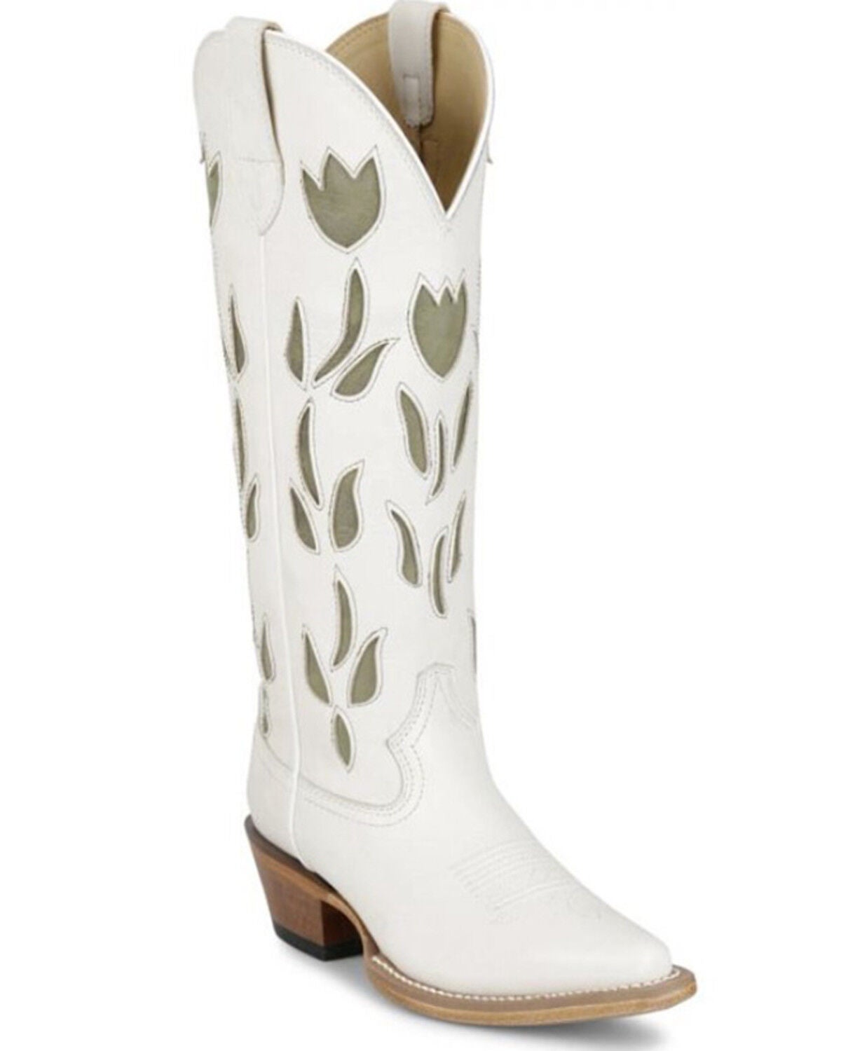 Justin Women's May Vintage Tall Western Boots - Snip Toe, White, hi-res