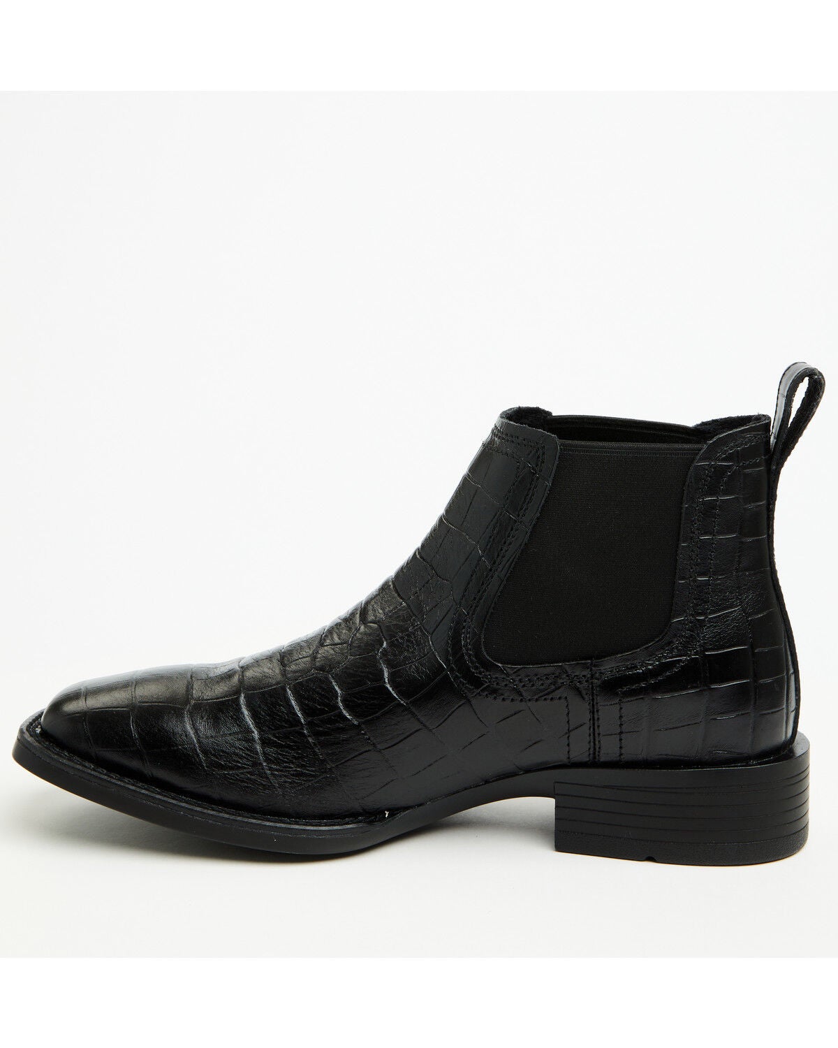 Image #3 - Ariat Men's Booker Crocodile Print Chelsea Boots - Broad Square Toe, Black, hi-res
