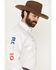 Image #1 - Rodeo Clothing Men's Boot Barn Exclusive America Solid Long Sleeve Pearl Snap Western Shirt, White, hi-res