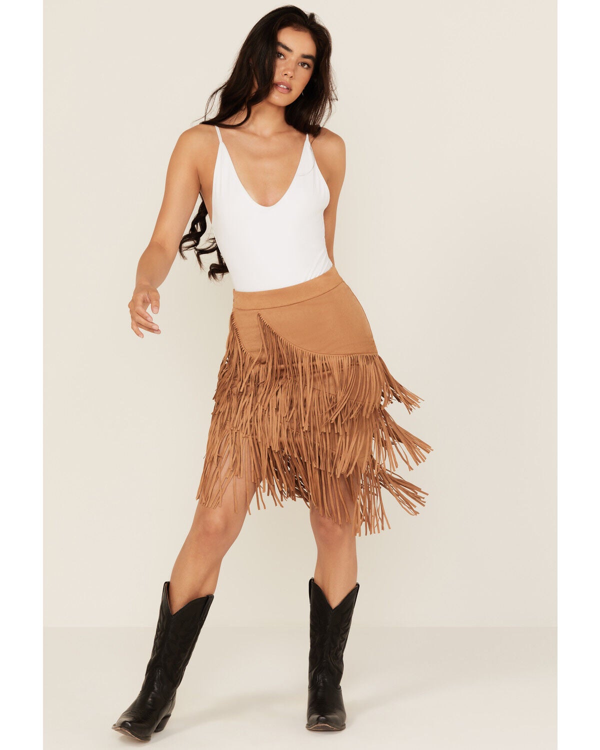 Idyllwind Women's Tina Faux Suede Fringe Mini Skirt | Sheplers