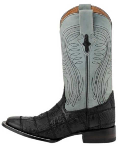 Image #3 - Ferrini Men's Ostrich Patchwork Exotic Western Boots - Broad Square Toe , Black, hi-res