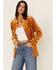 Image #1 - Wrangler Women's Old Gold Velvet Boyfriend Cut Long Sleeve Western Shirt, , hi-res