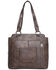 Montana West Women's Floral Tooled Hair-On Leather Concealed Carry Tote Bag, Coffee, hi-res