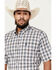 Image #2 - Cinch Men's Plaid Short Sleeve Button-Down Western Shirt, Grey, hi-res