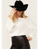 Image #1 - Tempted Women's Crochet Long Sleeve Top, Ivory, hi-res