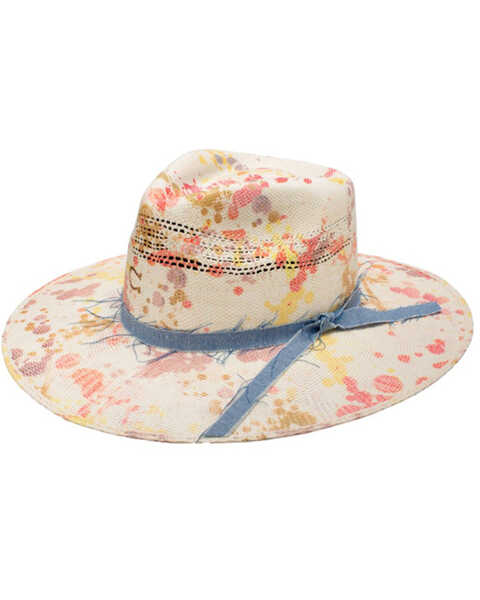 Charlie 1 Horse Women's Big Splash Splattered Straw Western Fashion Hat , No Color, hi-res