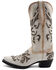 Image #3 - Ferrini Women's Sasha Inlay Western Boots - Snip Toe, Cream, hi-res