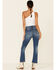 Image #4 - VIGOSS Women's High Rise Button Front Gwen Cropped Flare Jeans , Blue, hi-res