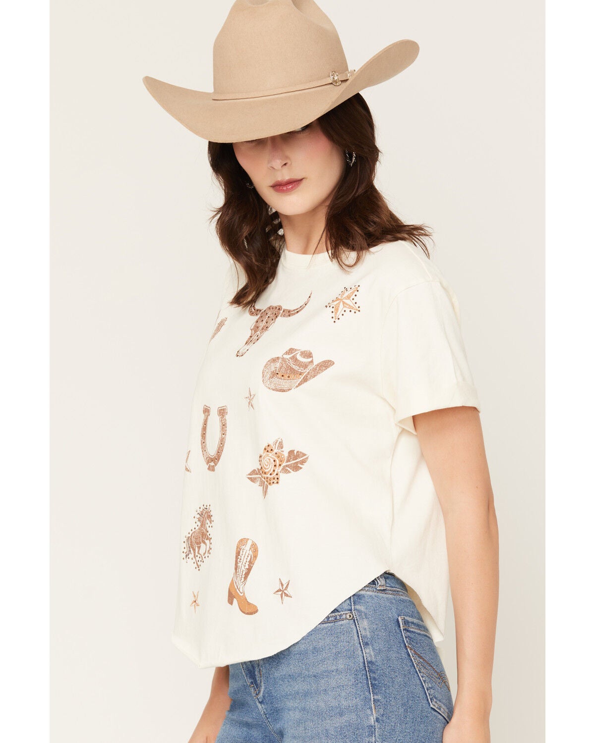 Image #2 - Idyllwind Women's Icons Short Sleeve Graphic Tee, Cream, hi-res