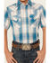 Ely Walker Boys' Textured Dobby Plaid Print Short Sleeve Pearl Snap Western Shirt, Teal, hi-res