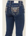 Image #2 - Miss Me Girls' Dark Wash Steerhead Pocket Bootcut Stretch Denim Jeans, Blue, hi-res