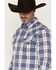 Image #2 - Moonshine Spirit&reg; Men's Burning Blue Plaid Print Long Sleeve Snap Western Shirt, Blue, hi-res