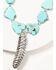 Image #2 - Shyanne Women's Silver & Turquoise Beaded Leaf Necklace, Silver, hi-res