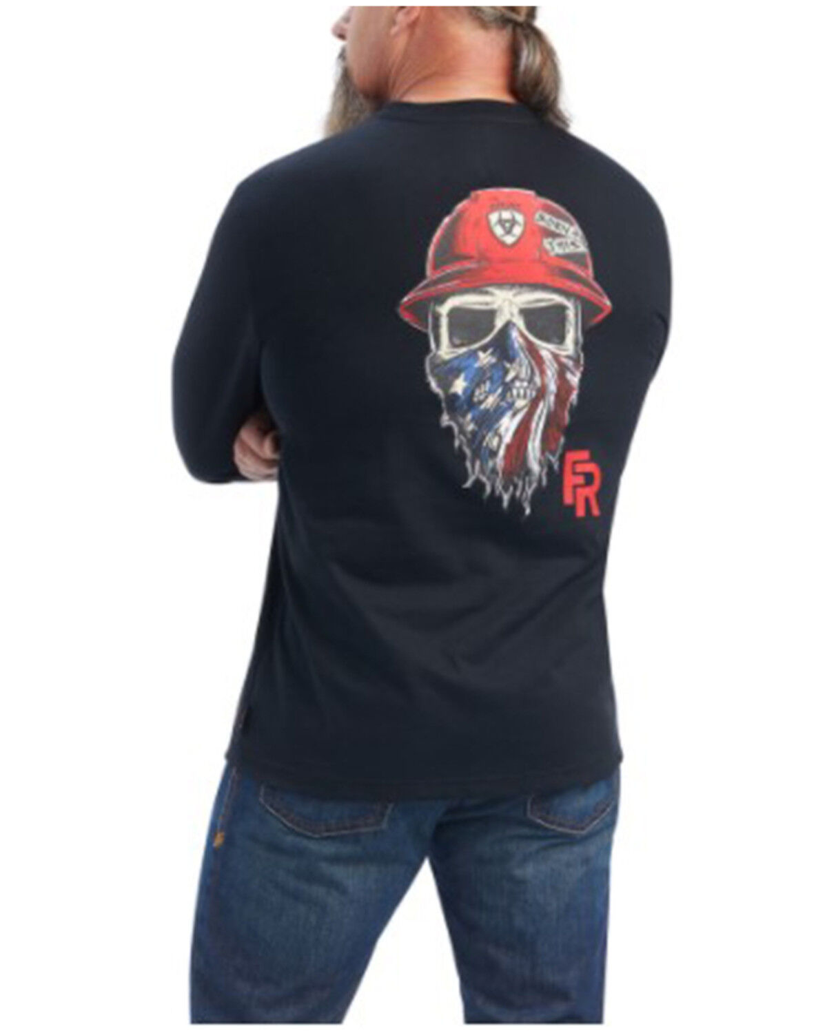 Image #2 - Ariat Men's FR Born For This Long Sleeve Graphic Work T-Shirt, Black, hi-res