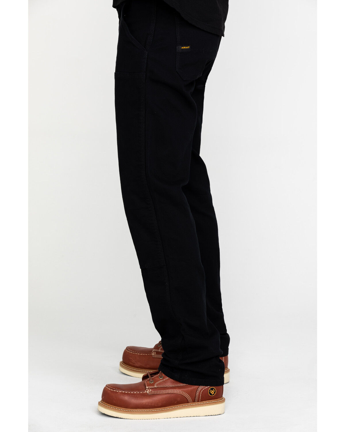 Image #3 - Ariat Men's Rebar M4 Made Tough Durastretch Double Front Straight Work Pants, Black, hi-res