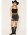 Image #1 - Levi's Women's Case Closed 501&reg; High Rise Mid Thigh Denim Shorts, Black, hi-res