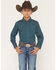 Image #1 - Wrangler Boys' Geo Print Long Sleeve Button-Down Western Shirt, Teal, hi-res
