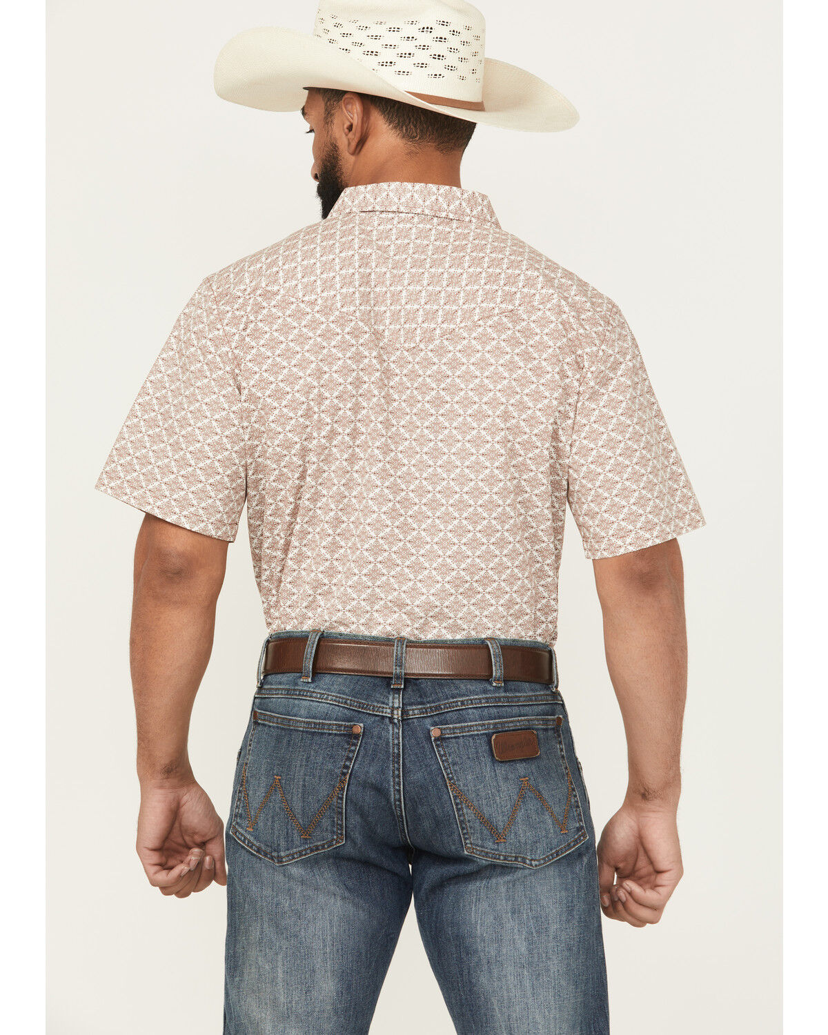 Image #4 - Gibson Trading Co Men's Gypsy Medallion Print Short Sleeve Snap Stretch Western Shirt, Brown, hi-res