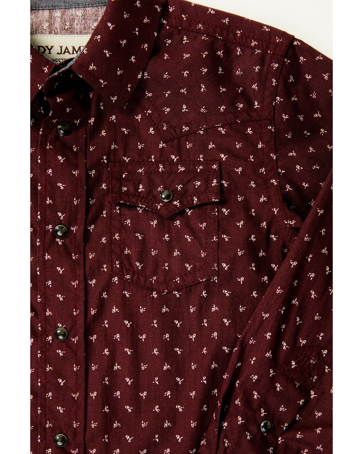 Image #2 - Cody James Toddler Boys' Williams Geo Print Long Sleeve Snap Western Shirt, Burgundy, hi-res