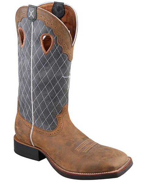 Image #1 - Twisted X Men's Rough Stock Western Boots - Broad Square Toe, Blue, hi-res