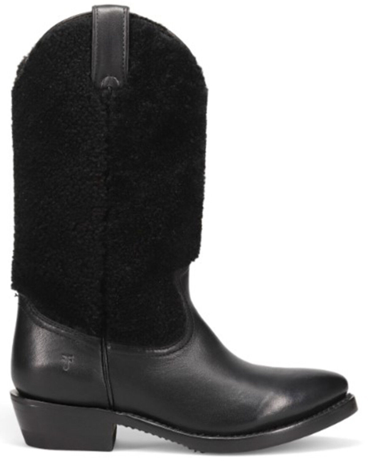 Image #2 - Frye Women's Billy Pull-On Shearling Western Boots - Round Toe, Black, hi-res
