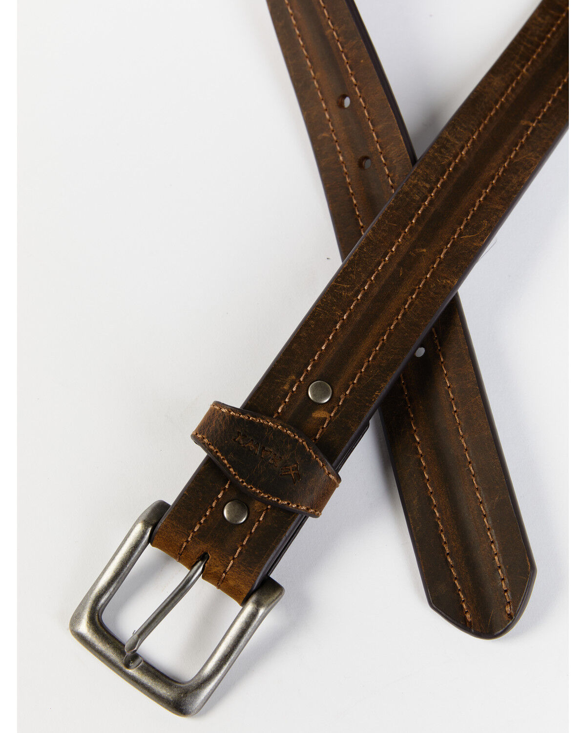 Image #2 - Hawx Men's Textured Leather Belt, Medium Brown, hi-res