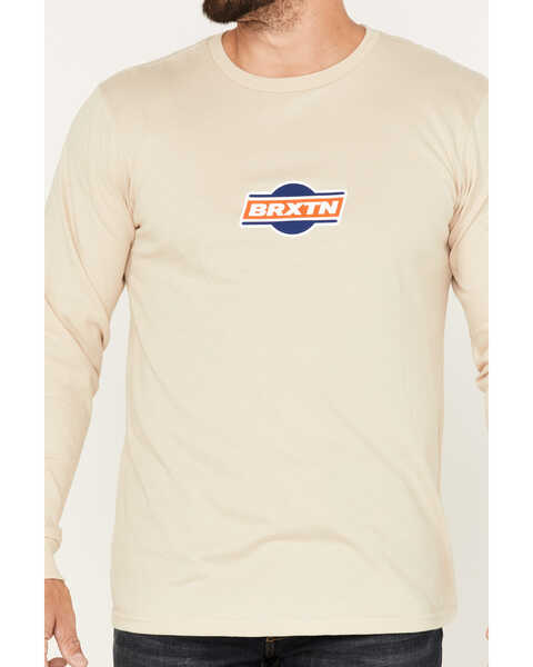 Image #3 - Brixton Men's Bart Logo Graphic Long Sleeve T-Shirt, Cream, hi-res