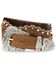 Tony Lama Kaitlyn Crystal Leather Western Belt, Brown, hi-res