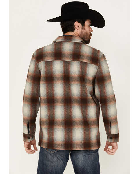 Image #4 - Pendleton Men's Lawson Ombre Plaid Print Long Sleeve Button-Down Shirt Jacket, Brown, hi-res