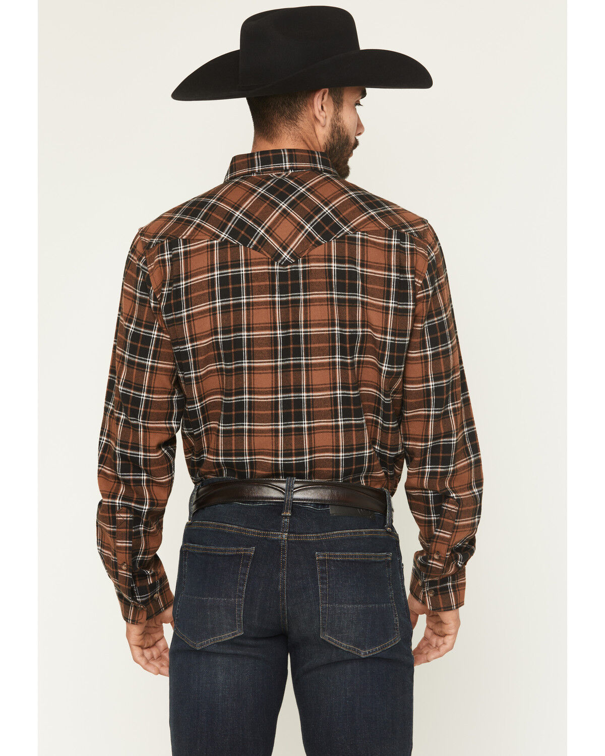 Image #4 - Cody James Black 1978™ Men's Caddis Plaid Print Long Sleeve Button-Down Western Shirt, Brown, hi-res