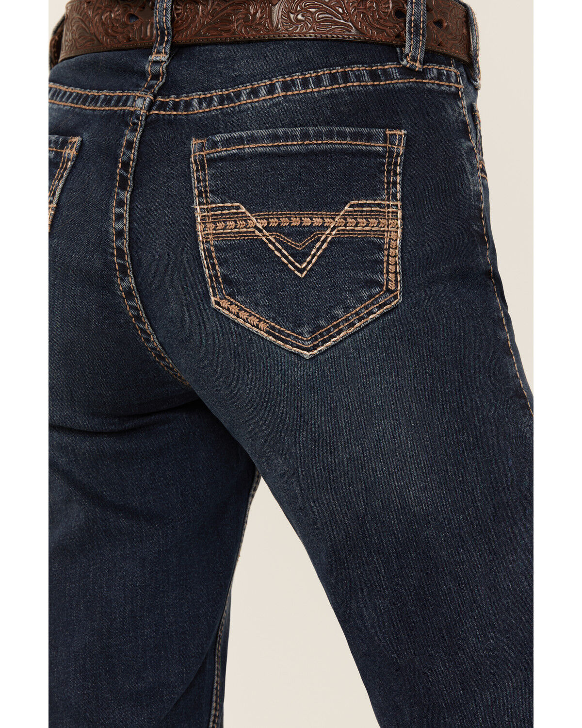 Image #2 - Rock & Roll Denim Women's Dark Wash Mid Rise Extra Stretch Riding Bootcut Jeans, Dark Wash, hi-res