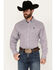 Image #1 - Cinch Men's Tencel Mini Striped Long Sleeve Button-Down Western Shirt - 3X, Purple, hi-res