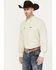 Wrangler Men's Solid Performance Long Sleeve Button Down Shirt, Tan, hi-res