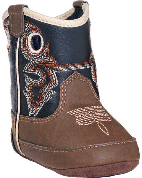 Image #1 - Double Barrel Infant Boys' Trace Baby Bucker Boots - Round Toe, Brown, hi-res