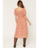 Image #4 - Angie Women's Floral Print Front Twist Midi Dress, Rust Copper, hi-res