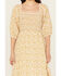 Image #3 - Yura Women's Floral Print Midi Dress, Mustard, hi-res